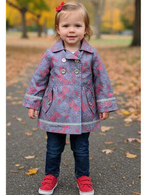 Toddlers Raincoat F.O.G. By London Fog, Sz 2, Hooded and Lined, Like New